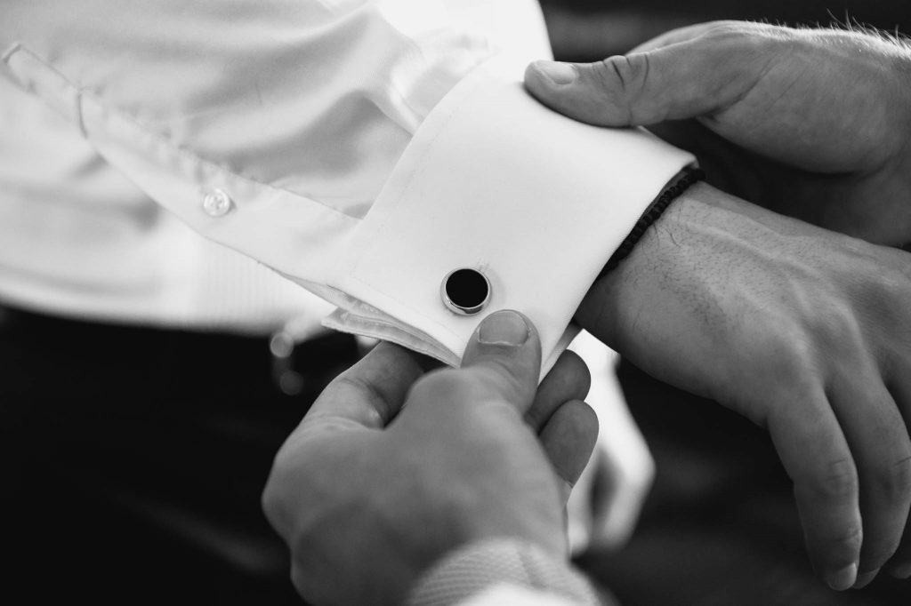 Groom getting ready