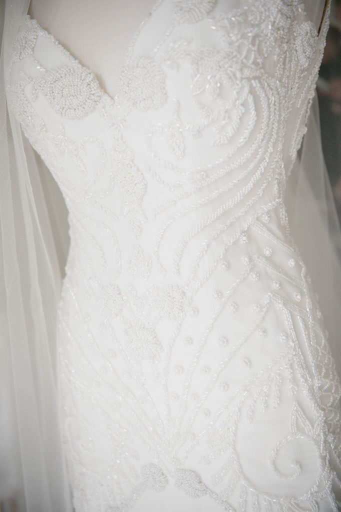 Wedding day detail photograph of the dress