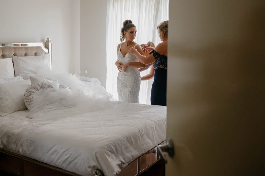 Bride getting ready