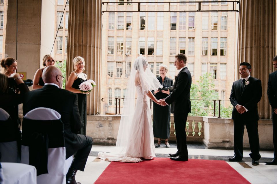 Wedding ceremony at Melbourne Town Hall