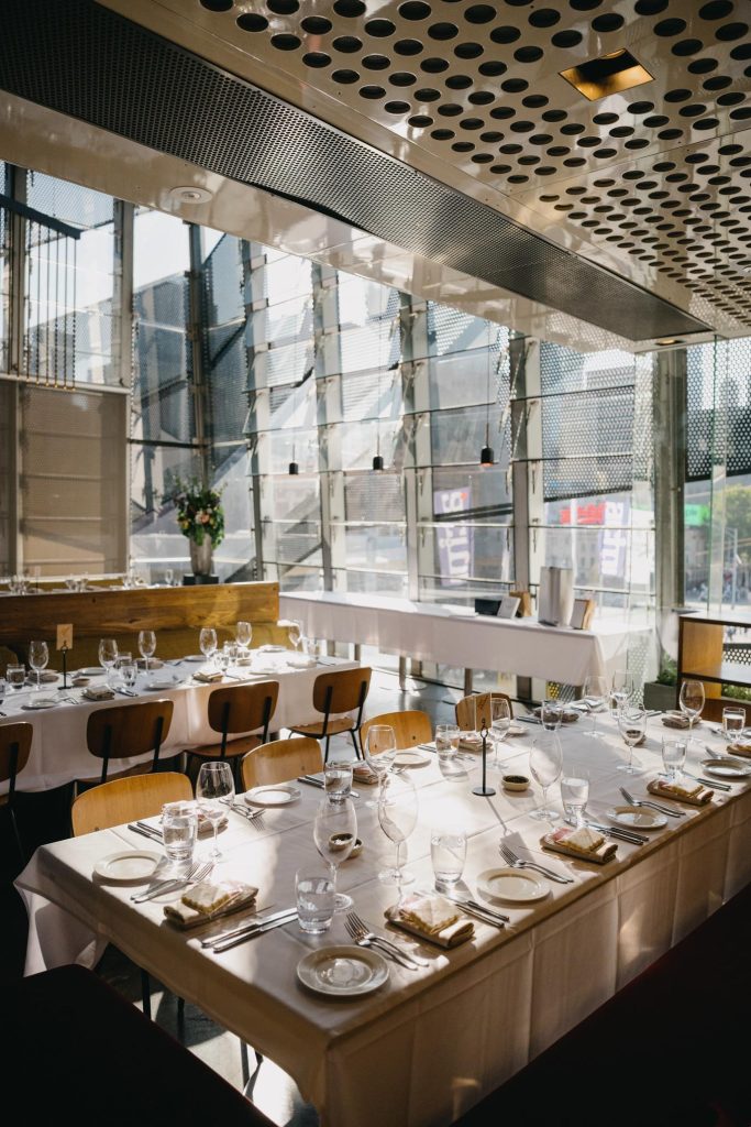 Reception setup inside Taxi Kitchen at Transport Hotel Melbourne