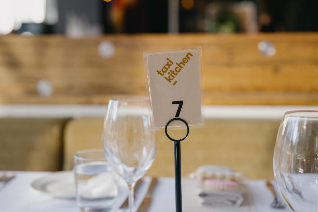 Reception table styling detail at Taxi Kitchen wedding Melbourne