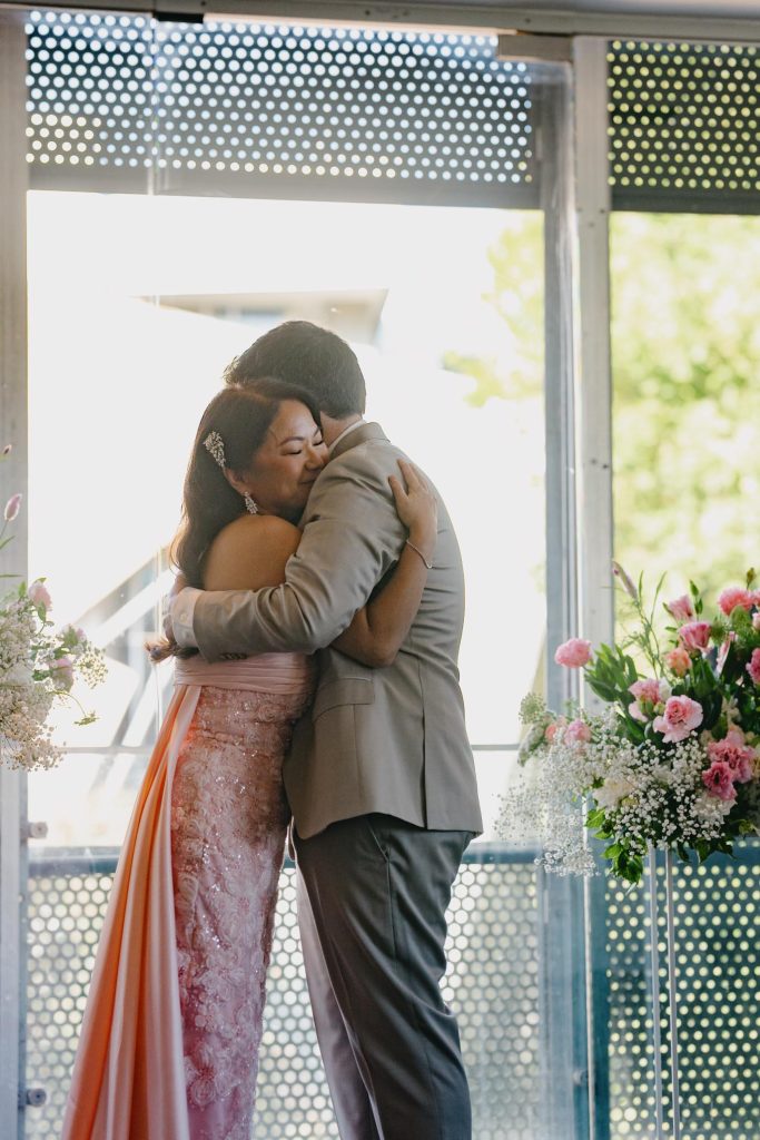 Emotional ceremony moment during Taxi Kitchen wedding Melbourne