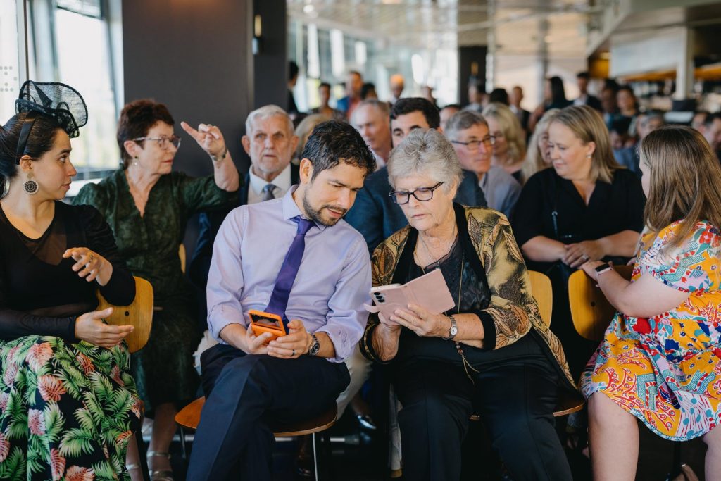 Guests arriving at Taxi Kitchen wedding ceremony