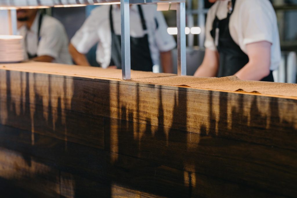 Restaurant service detail during Taxi Kitchen wedding reception