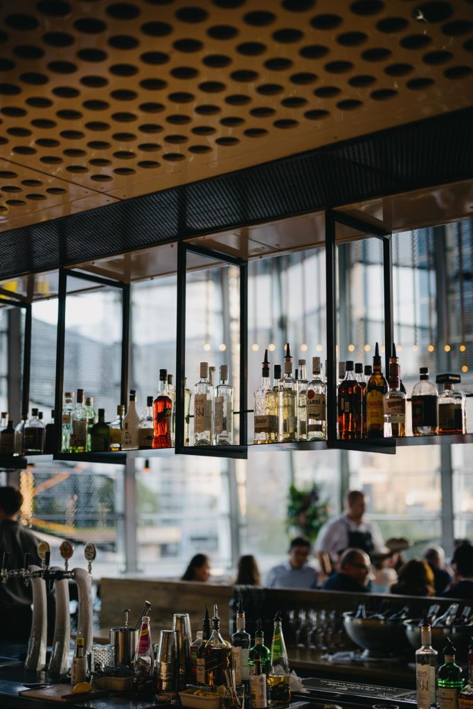 nterior bar design inside Taxi Kitchen wedding venue Melbourne