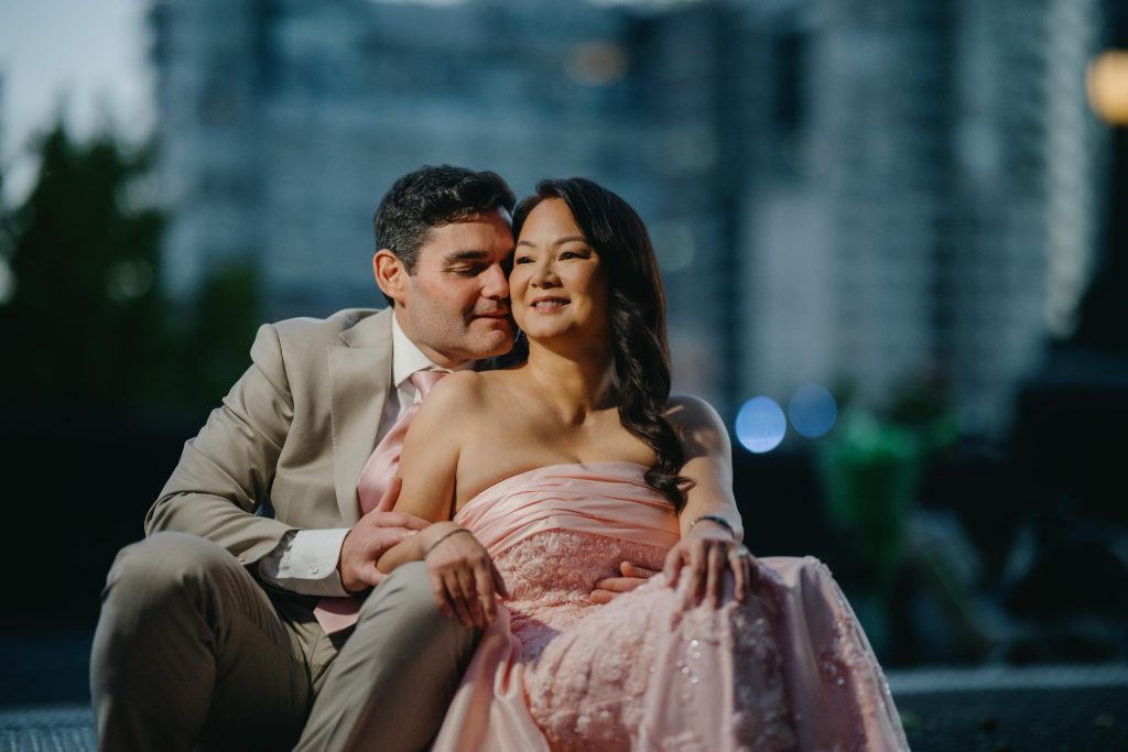 Relaxed sunset portraits during Taxi Kitchen wedding Melbourne